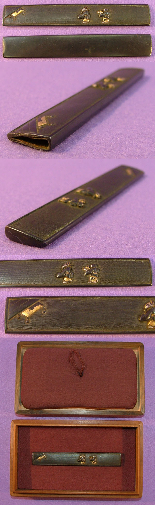 高士訪問図小柄　無銘　古後藤 Picture of parts