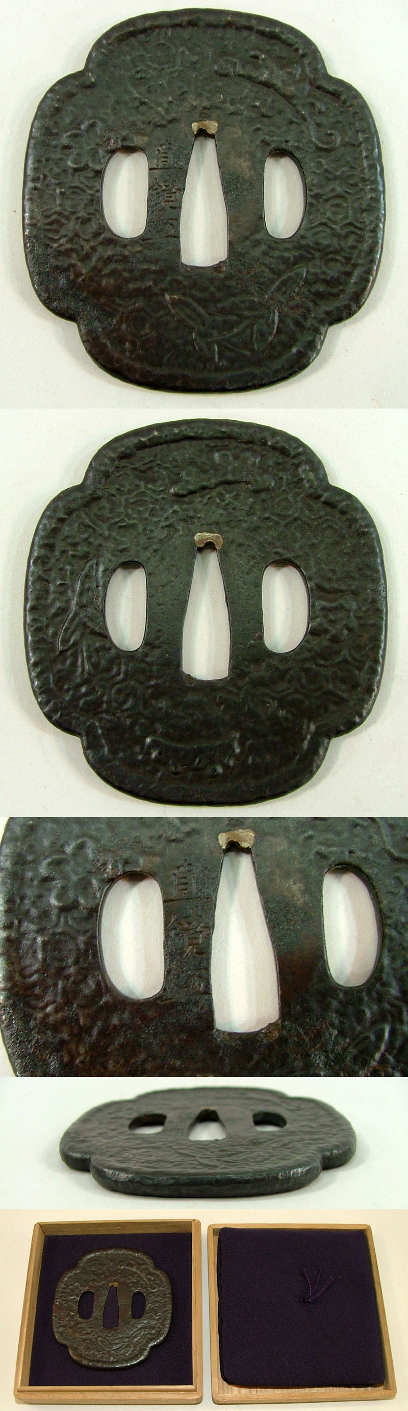 紋散亀甲繋図鐔　直鏡 Picture of parts