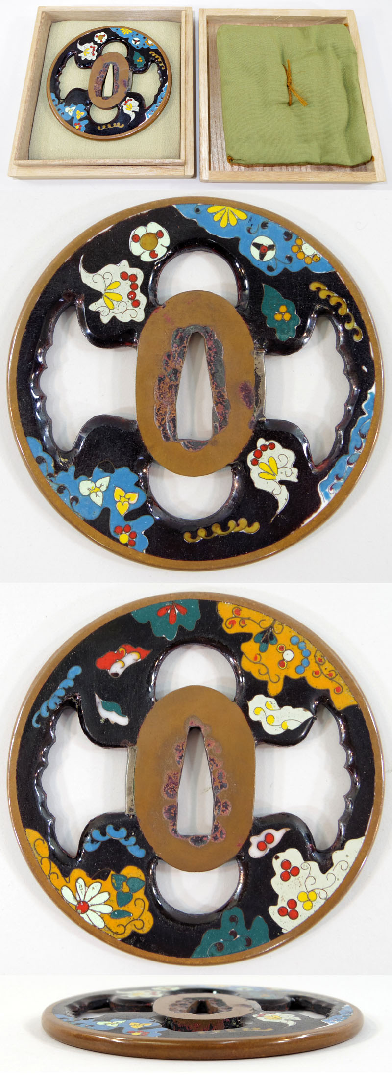 花弁図七宝象嵌鍔　無銘 Picture of parts