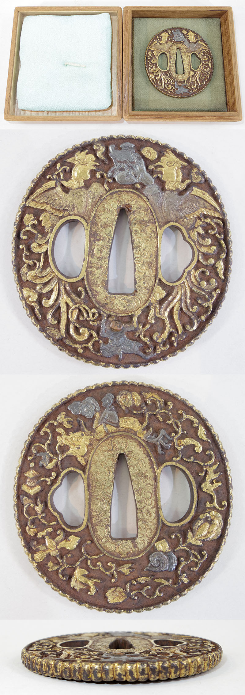 鳳凰人物図鐔　無銘　南蛮 Picture of parts