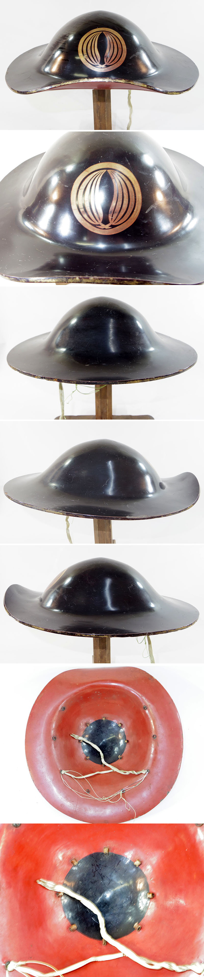 陣笠　丸に抱き梛の葉紋 Picture of parts