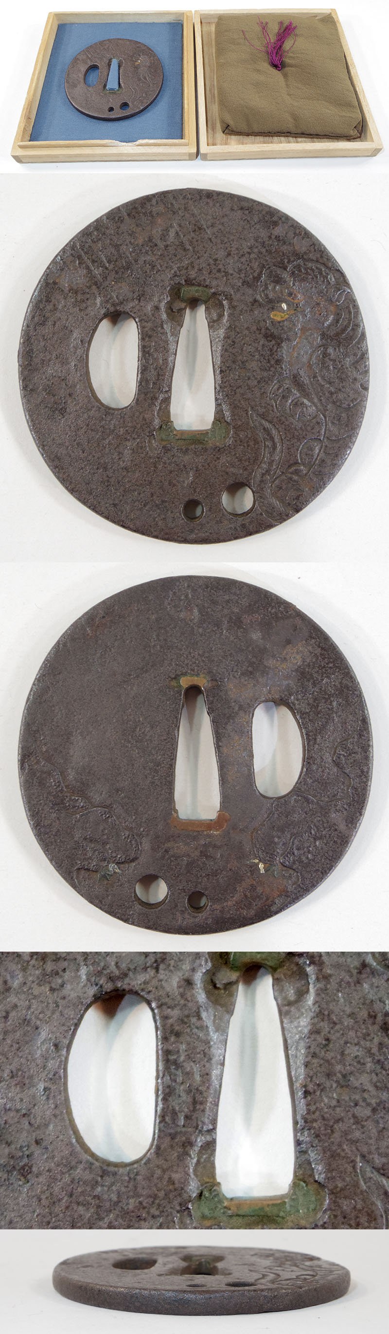 雨下猛虎図鍔　南山 Picture of parts