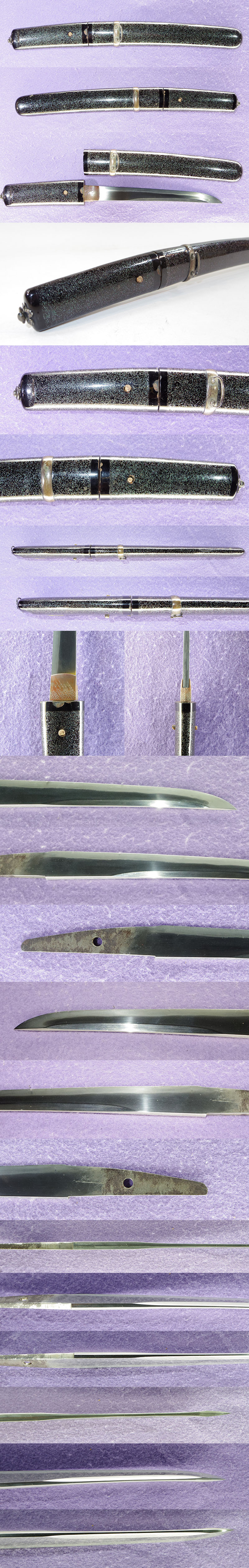 短刀　無名　(青貝微塵塗短刀合口拵入) (新々刀) Picture of parts