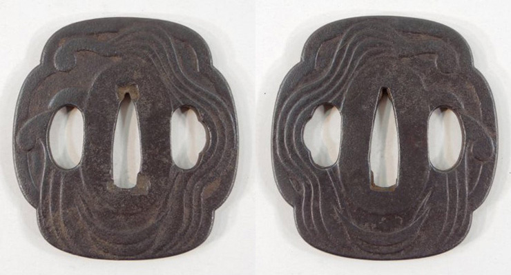 tsuba  Water and Moon No signature [After ages yagyu] Picture