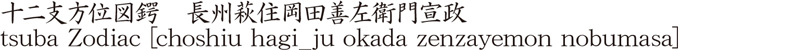 tsuba Zodiac [choshiu hagi_ju okada zenzayemon nobumasa] Name of Japan