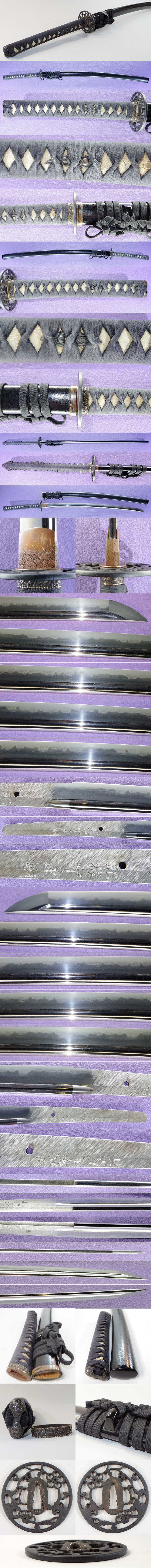 刀　現代刀 肥後守兼嗣　(赤松太郎兼嗣) (木村兼定)　　壬戌年十一月吉日 Picture of parts