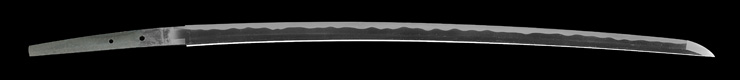 katana (kiku mon) [yamashiro_no_kami fujirawa kunikiyo] (sintou joujou-saku)     (wazamono) (Apprentice of Horikawa Kunihiro) Picture of blade