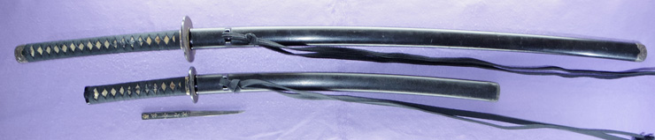 dai shou hitokoshi(long and short set)dai katana [sunpu_ni_oite miyaguchi ikkansai shigetoshi KEIO 4]     (kaou) (miyaguchi hachirou)shou wakizashi [sunpu_ni_oite ikkansai shigetoshi kore_o_zou KEIO 3]     (miyaguchi hachirou) Picture of SAYA