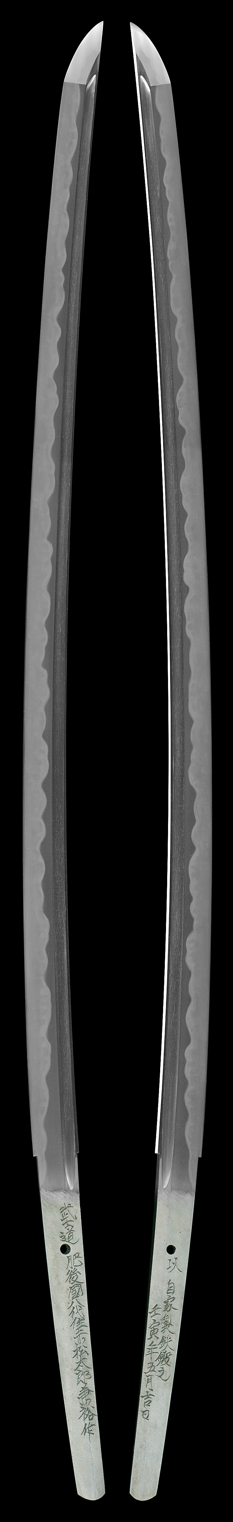 刀　武士道　肥後國八代住赤松太郎兼裕作　(木村　馨) (新作刀)　　　　　　壬寅年五月吉日Picture of whole