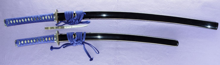 dai shou hitokoshi(long and short set)dai katana      [bushu_ju kumagaya tarou minamoto shigehide koreo saku Showa 63] (shibu hifumi)shou wakizashi  [bushu kumagaya tarou minamoto shigehide Showa 63] (shibu hifumi) Picture of SAYA