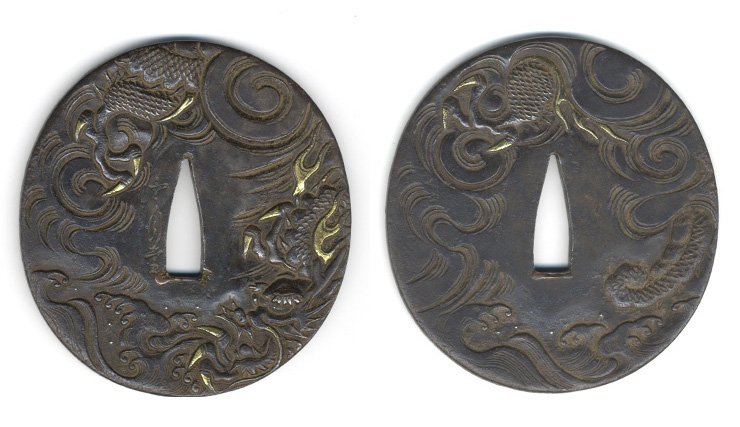 tsuba wave and cloud and dragon [ungetsudou] Picture