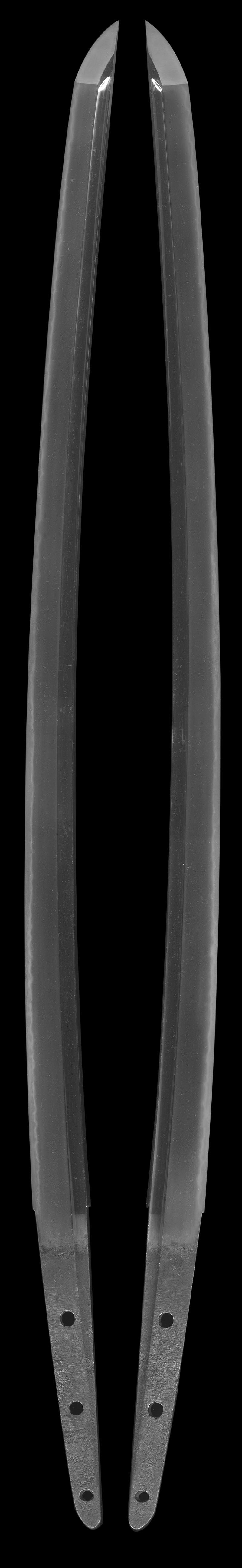 小太刀　備州[長] (以下切) (伝長船秀光) (二代秀光) (最上大業物)　　　　応安□年(以下切)Picture of whole