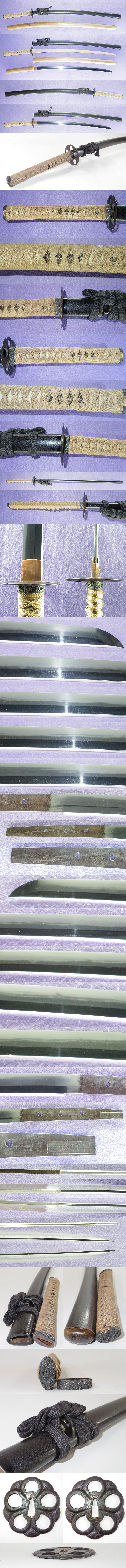 刀　(菊紋) 丹波守 (以下折返) 吉道 (京四代) Picture of parts