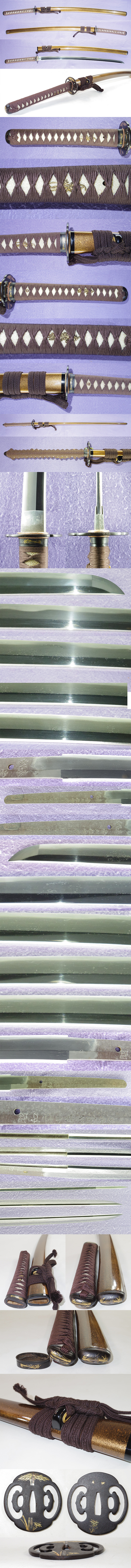 刀　奉献 常州住常陸太郎源正忠謹作 (刻印・講和記念)　　昭和二十七年八月吉日 Picture of parts