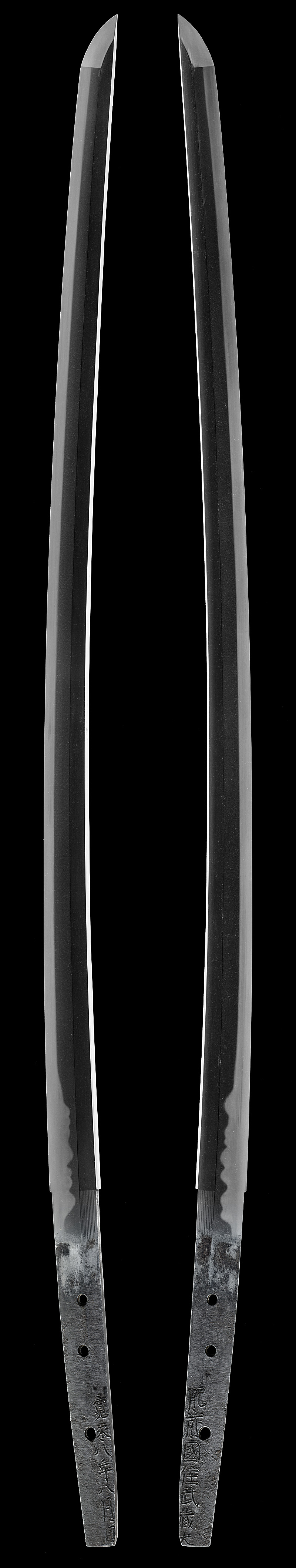 刀　肥前國住武蔵(武蔵大掾忠広) (初代肥前忠吉) (与三左衛門尉祐定写し) (新刀 最上作) (最上大業物)　　寛永八年八月日Picture of whole