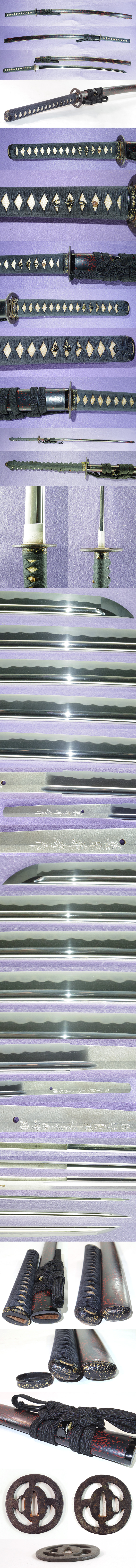 刀　藤原兼房作(二十五代藤原兼房刀匠)　　昭和甲子年正月吉日 Picture of parts