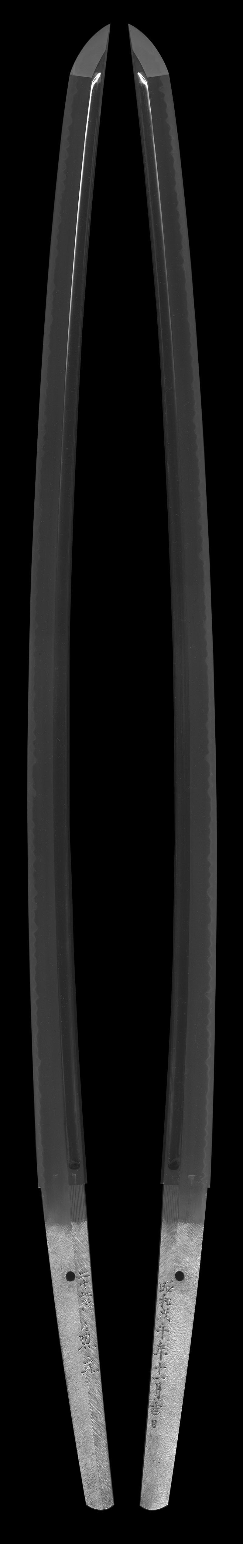 刀 二十七代 兼元(二十七代孫六兼元) (孫六の三本杉) (金子達一郎) (岐阜県重要無形文化財) 昭和戊午年十一月吉日Picture of whole