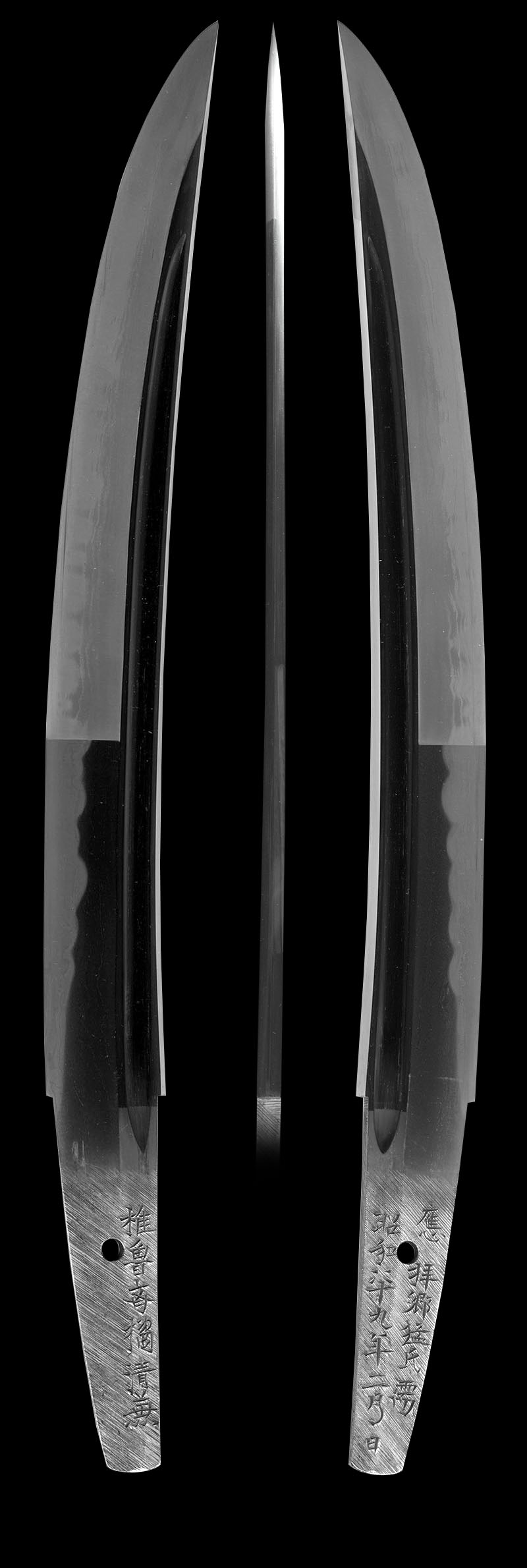 短刀　椎魯斉橘清兼 (筒井清一) (おそらく造り)　　　応拝郷猛氏需　　　昭和四十九年二月日Picture of whole