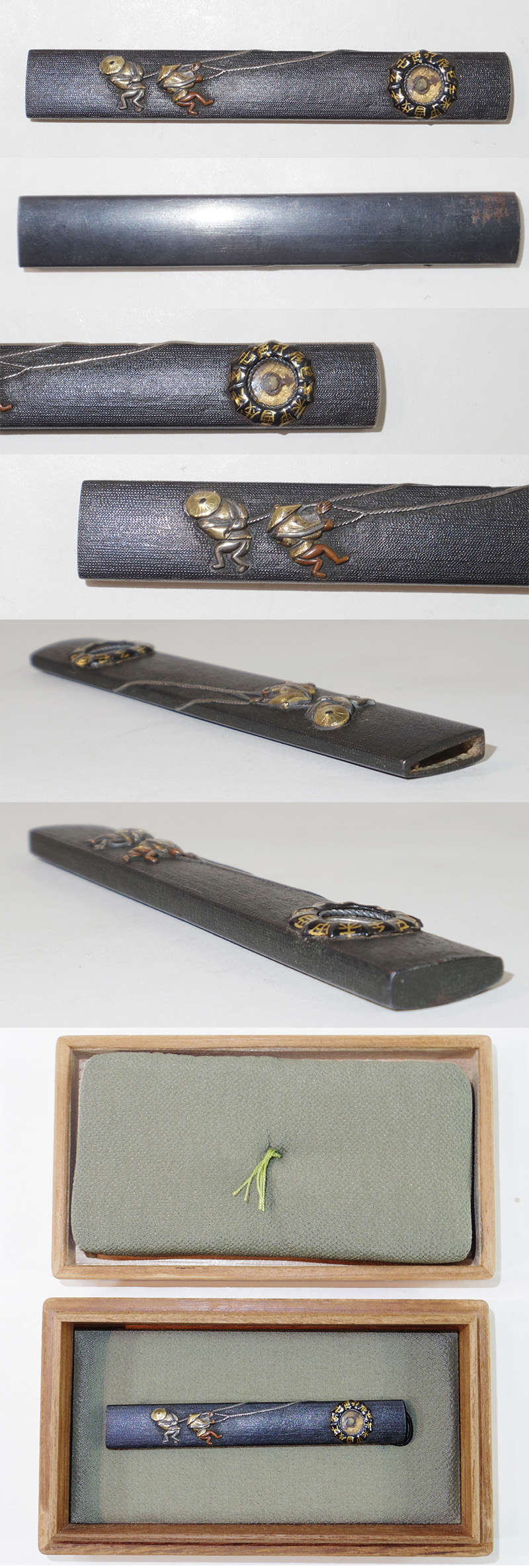 曳き舟方位磁針図小柄 無銘 奈良派 Picture of parts