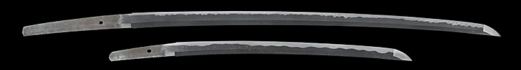 dai shou hitokoshi(long and short set)dai katana (Mumei No signature)shou wakizashi (Mumei No signature) Picture of blade