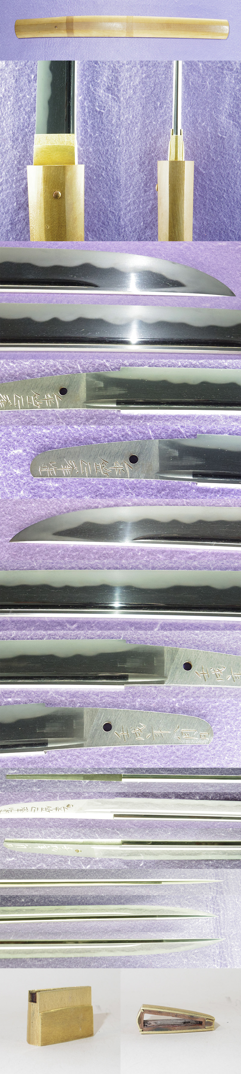 短刀　傘笠正峯作之 (隅谷 正峯) (人間国宝)　　　壬戌年八月日 Picture of parts