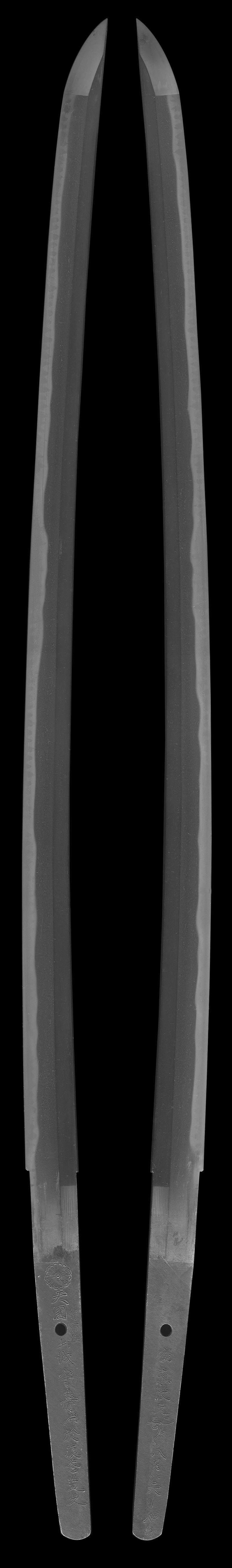 刀　(菊紋)天国　都帝住　山城守寿山　於浪花造之　　慶応改元乙丑年八月天しや日Picture of whole