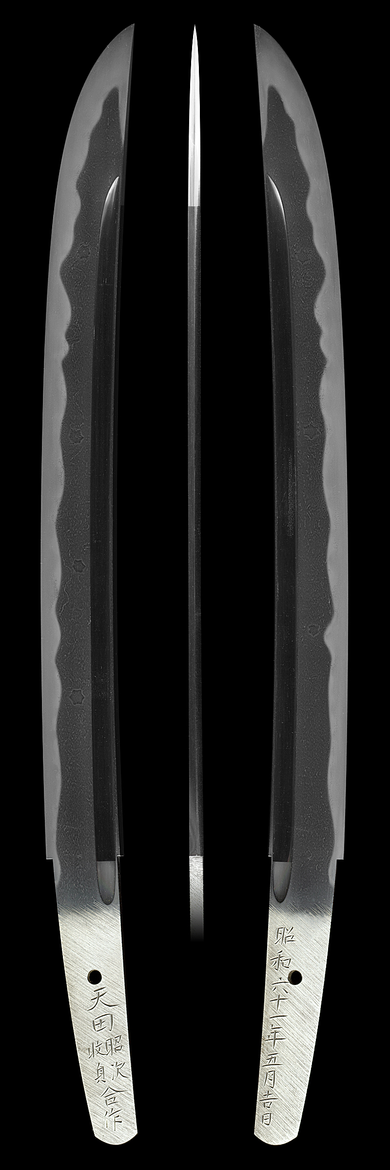 脇差　天田　昭次　収貞　合作 (人間国宝) (兄弟の合作)　　　昭和六十一年五月吉日Picture of whole